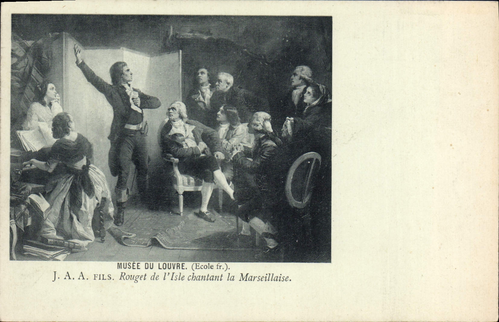 CPA Musee de Louvre J A A Fils Rouget de l'isle Chantant la Marseillaise