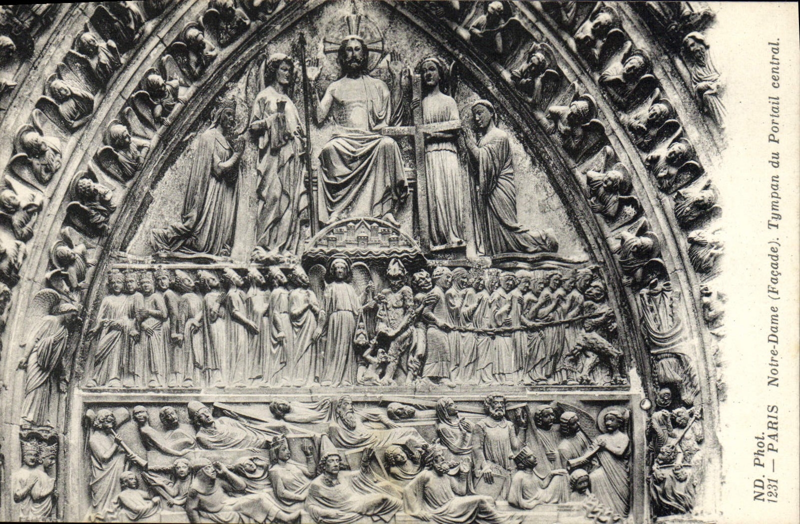 CPA Paris Notre Dame Tympan du Portail central 