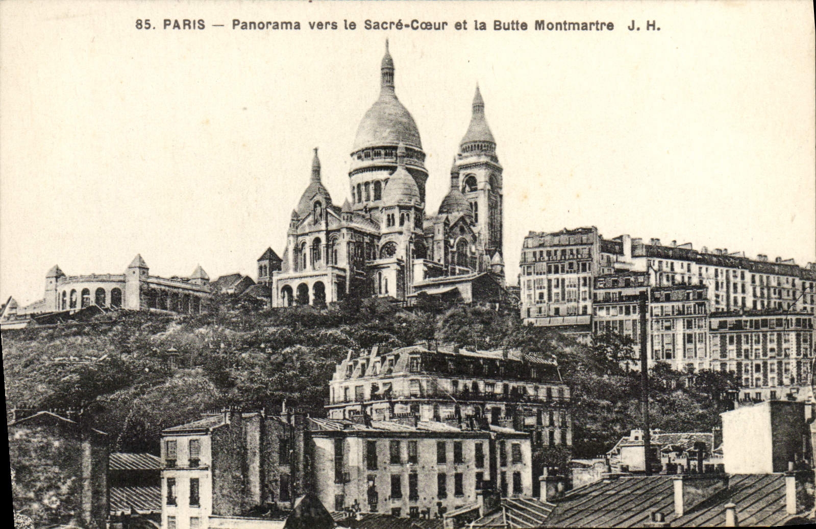 CPA Paris Panorama vers le Sacre Coeur et la Butte Montmartre J H