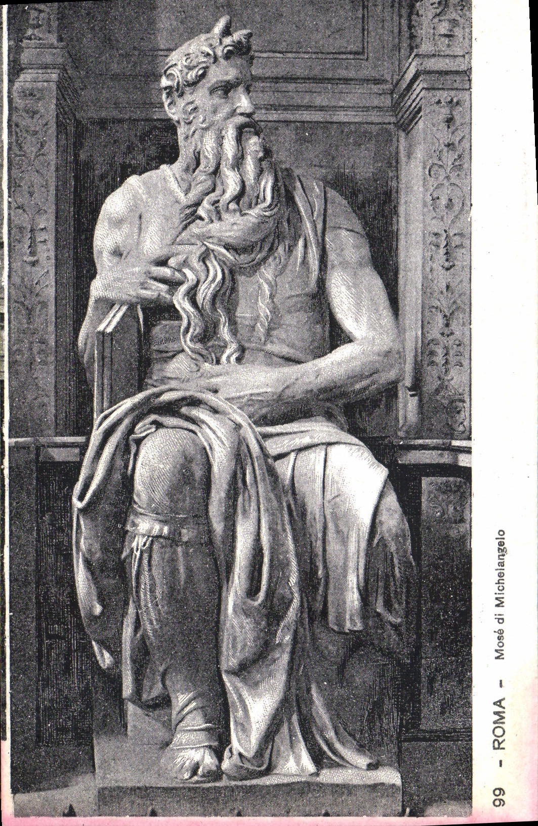 POSTAL Roma Mose di Michelangelo de la VENDIMIA