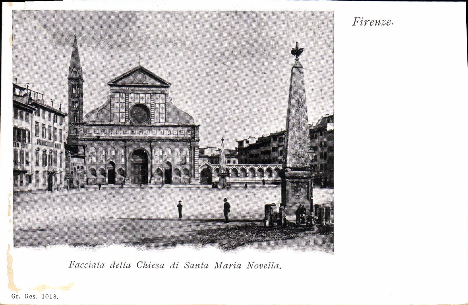 VINTAGE POSTCARD Firenze Facciala della Chiesa di Santa Maria Nouvella