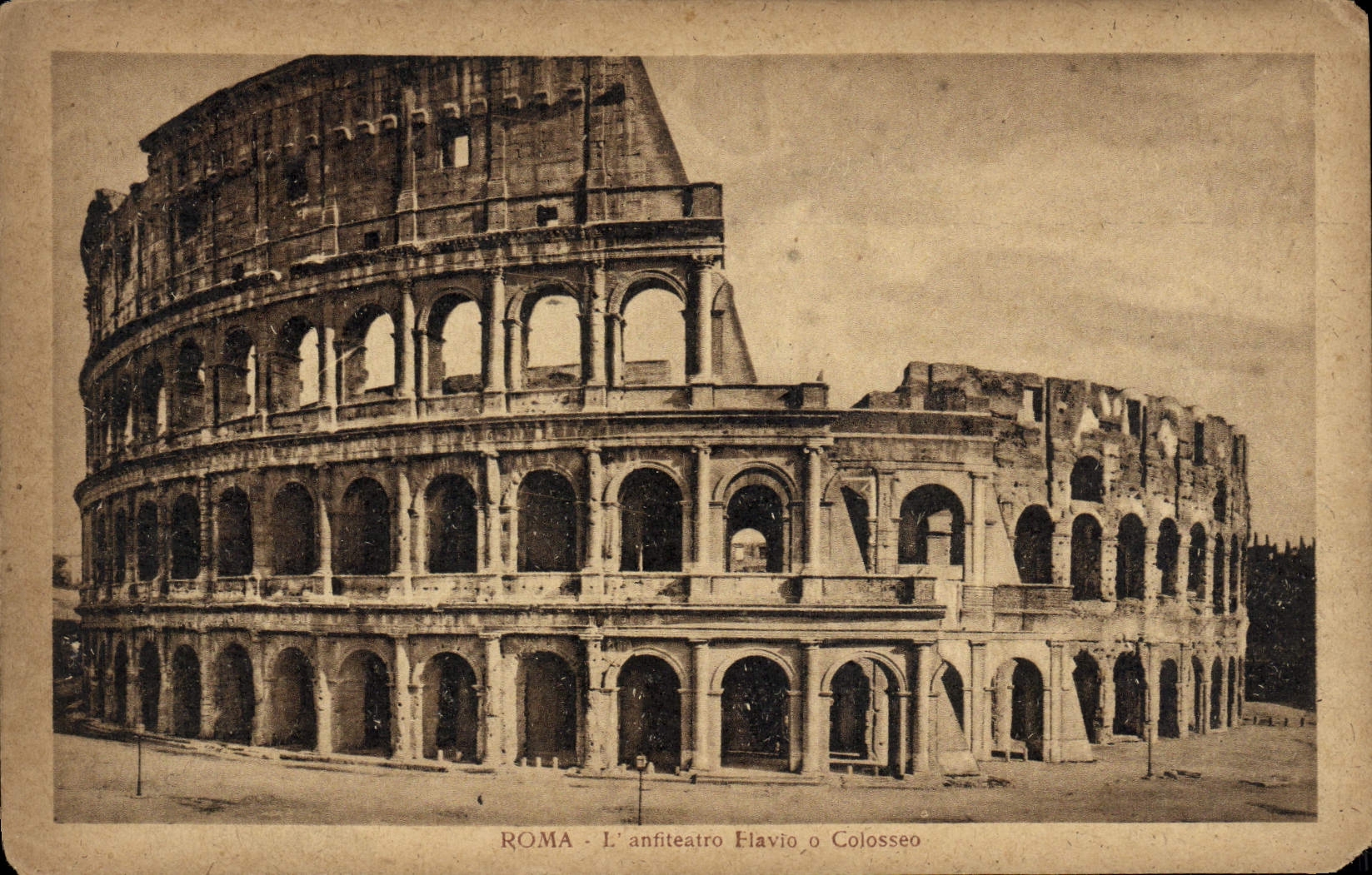 POSTAL Roma Anfiteatro Flavio O Colosseo de la VENDIMIA