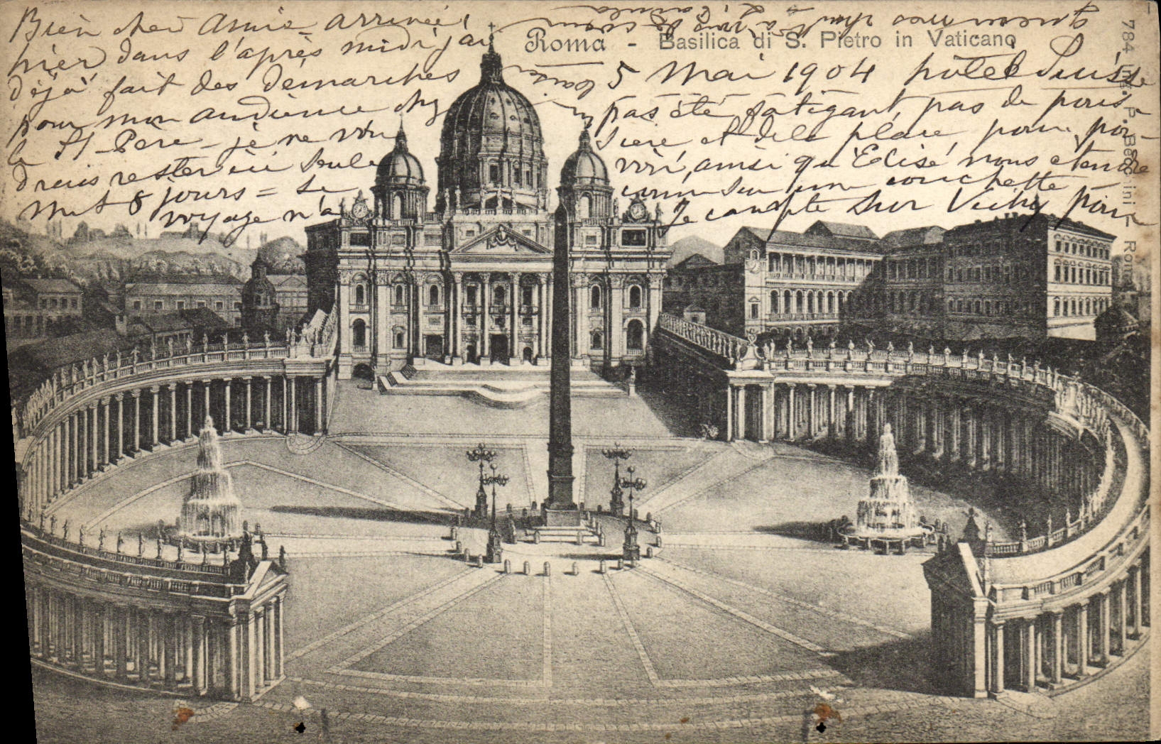 POSTAL Roma Basilica di S Pedro de la VENDIMIA en Vaticano