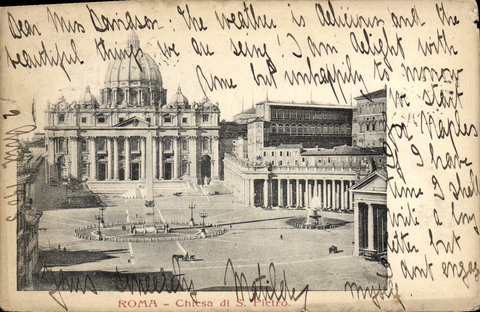 POSTAL Roma Chiesa di S Pedro de la VENDIMIA