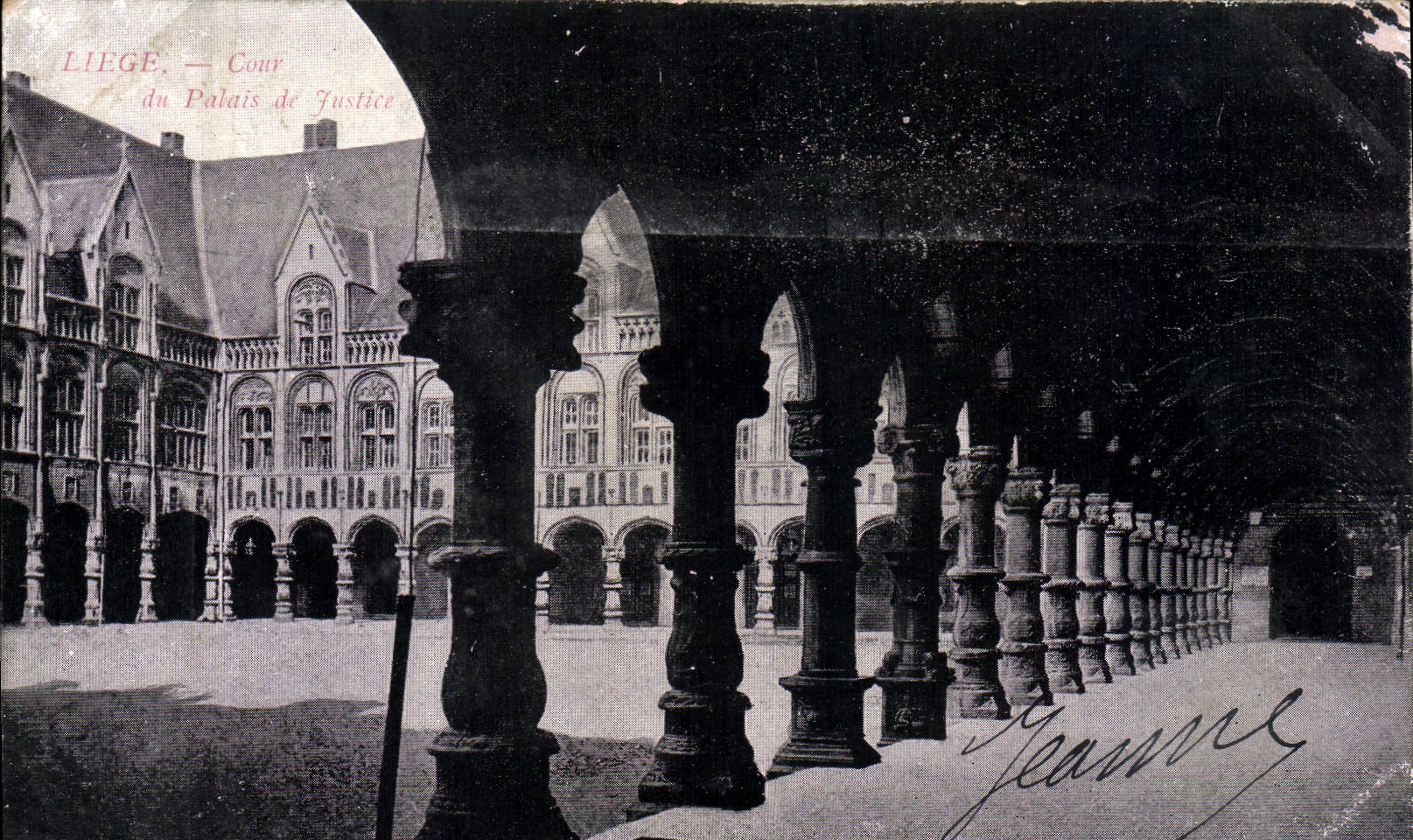 VINTAGE POSTCARD Liege Court of the Law courts