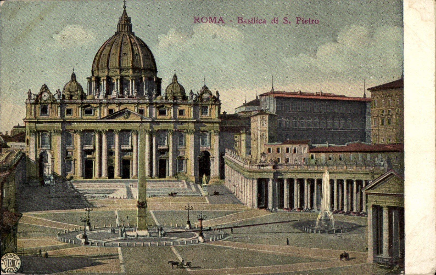 POSTAL Roma Basilica di S Pedro de la VENDIMIA