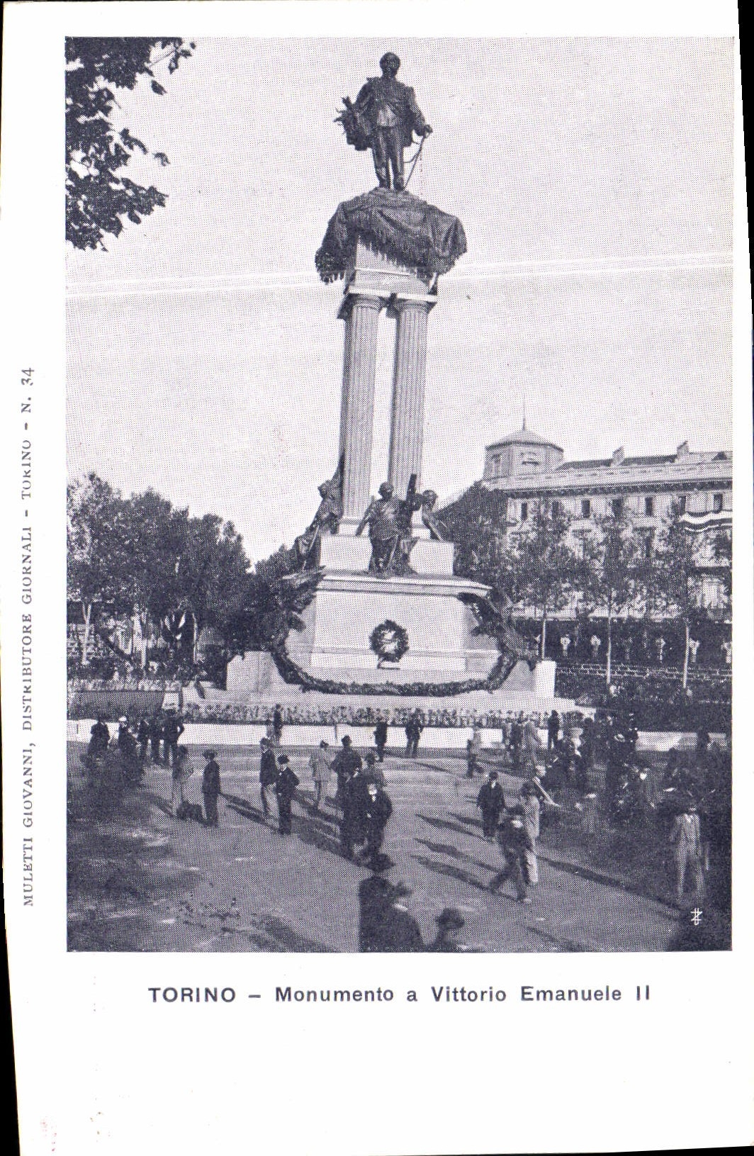 La POSTAL Torino Monumento de la VENDIMIA tiene Vittorio Manuel II