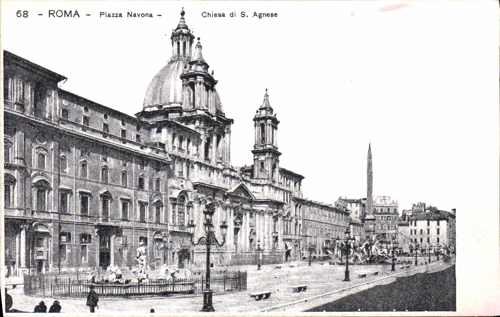 Plaza Navona Chiesa di S Agnese de Roma de la POSTAL de la VENDIMIA