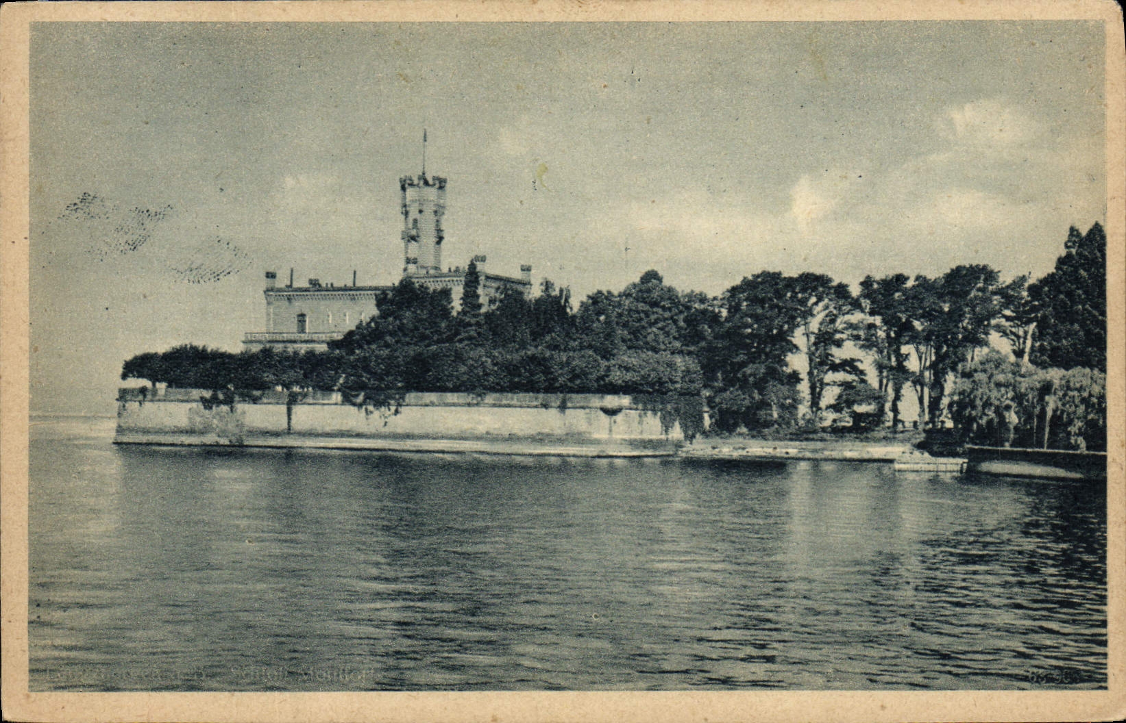 POSTAL Langenargen Schloss Montfort Bodensee de la VENDIMIA