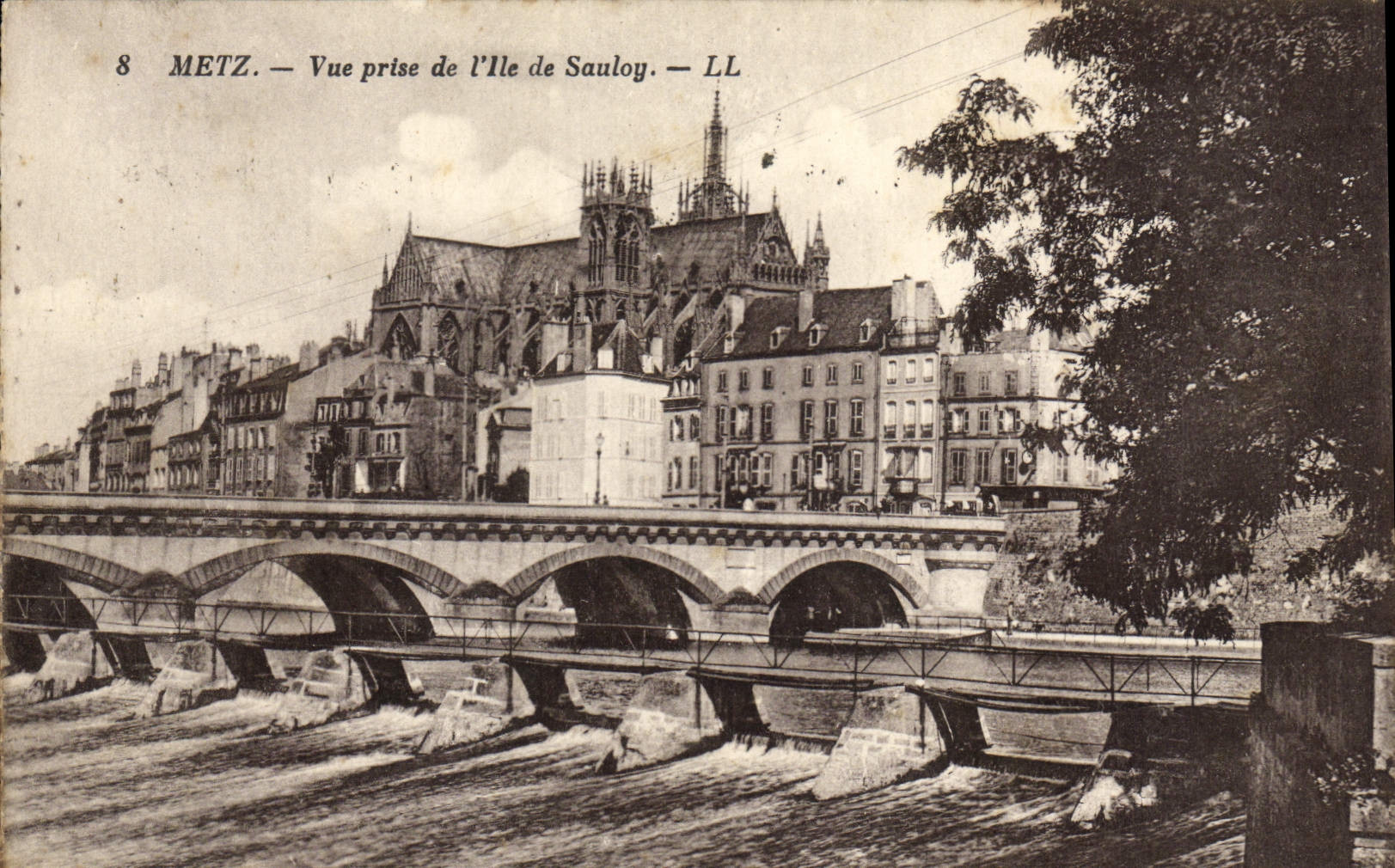 POSTAL Metz de la VENDIMIA vista de la isla de Sauloy