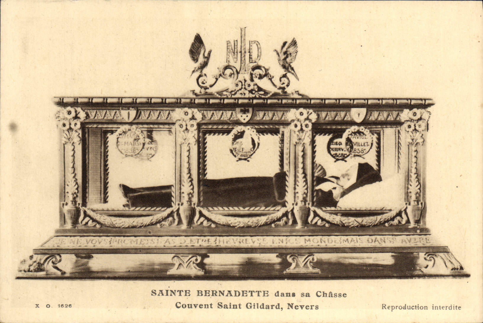 La POSTAL Sainte Bernadette de la VENDIMIA en su caza empolla Gildard santo Nevers