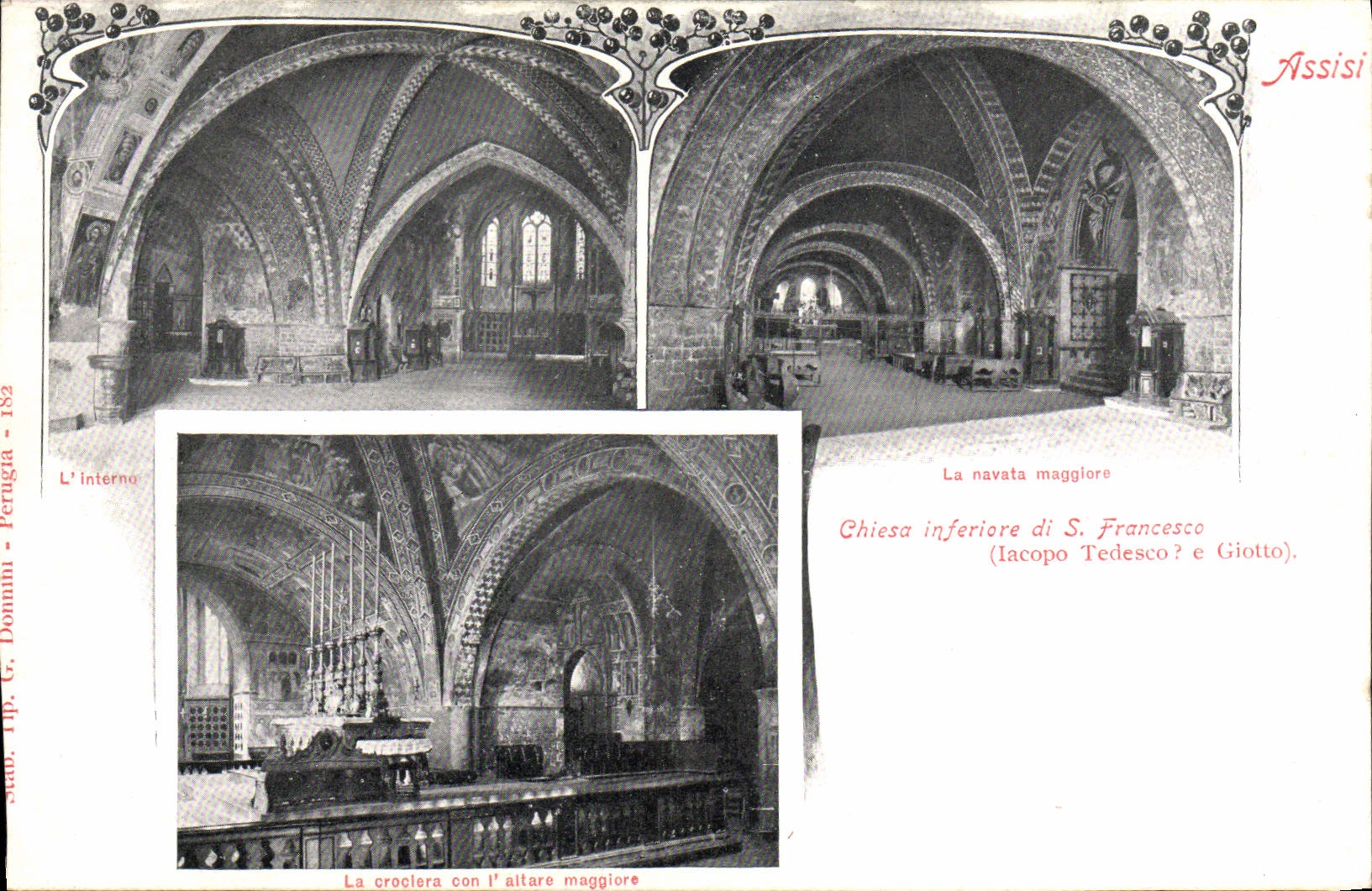 VINTAGE POSTCARD Assisi Chiesa Inferiore di S Francesco
