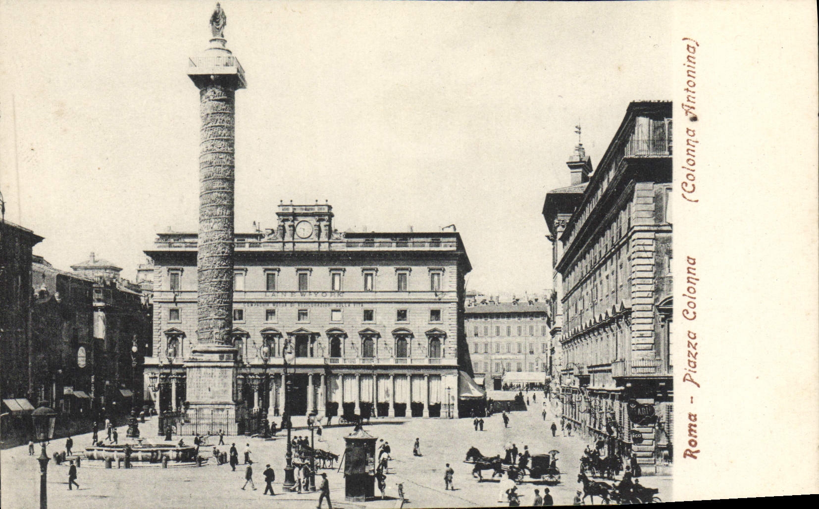Plaza Colonna de Roma de la POSTAL de la VENDIMIA