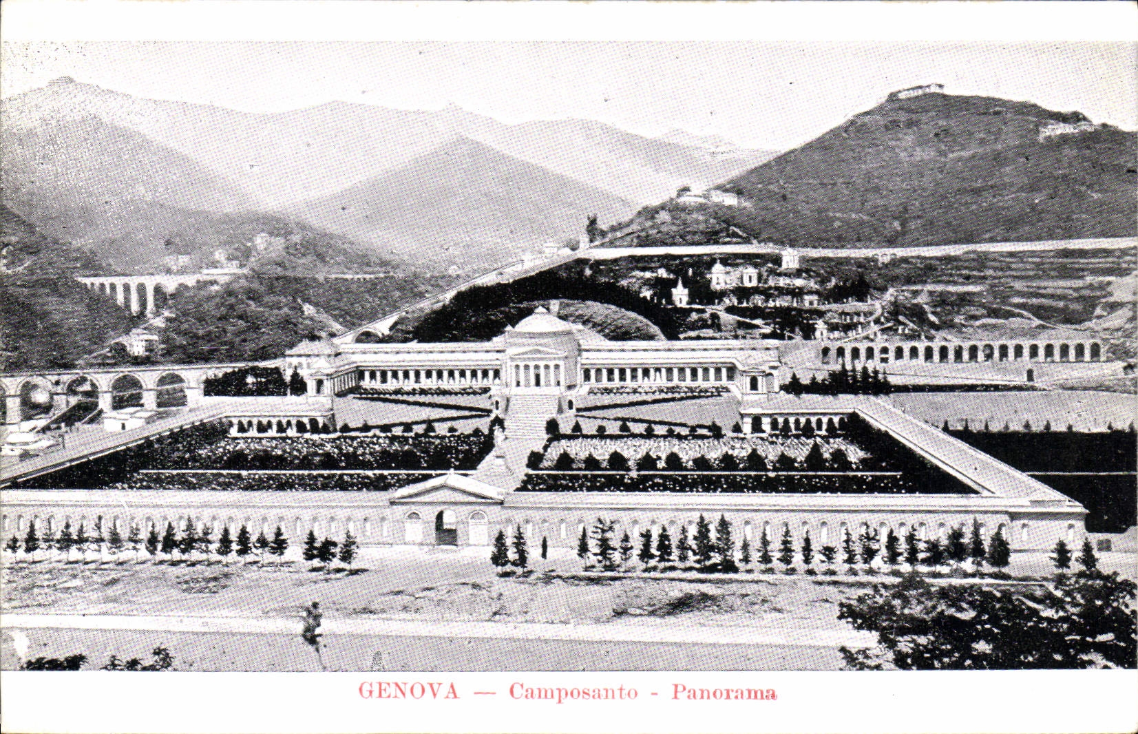 VINTAGE POSTCARD Genova Camposanto Panorama