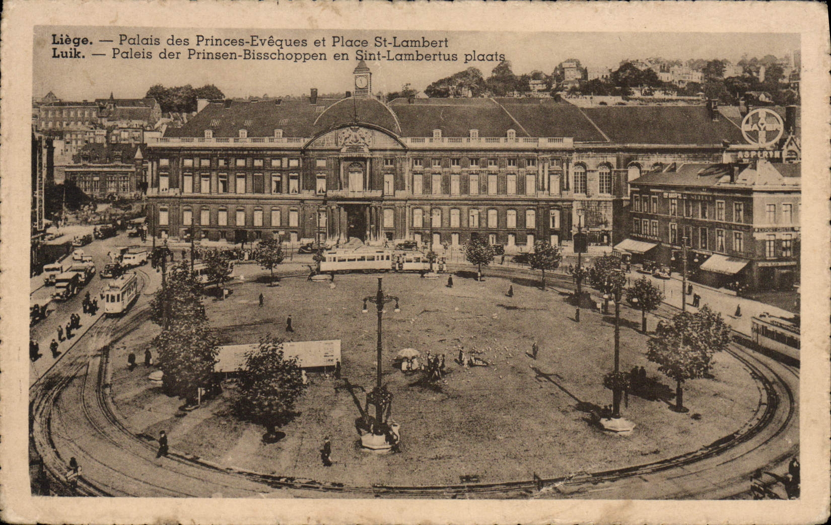 VINTAGE POSTCARD Liege Palate of Princes Eveques and Place Saint Lambert
