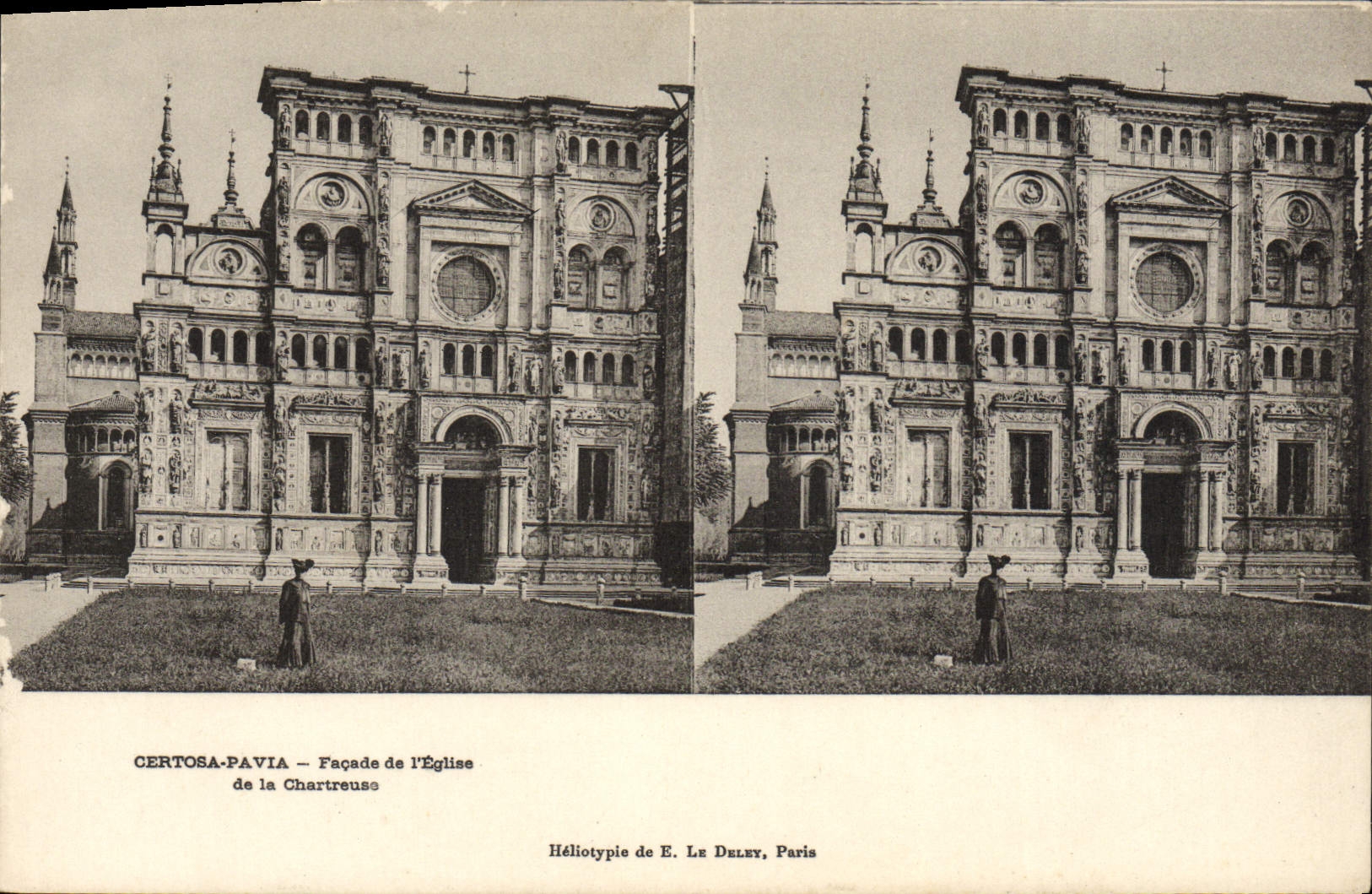 VINTAGE POSTCARD Certosa Pavia Frontage of the Church of Chartreuse