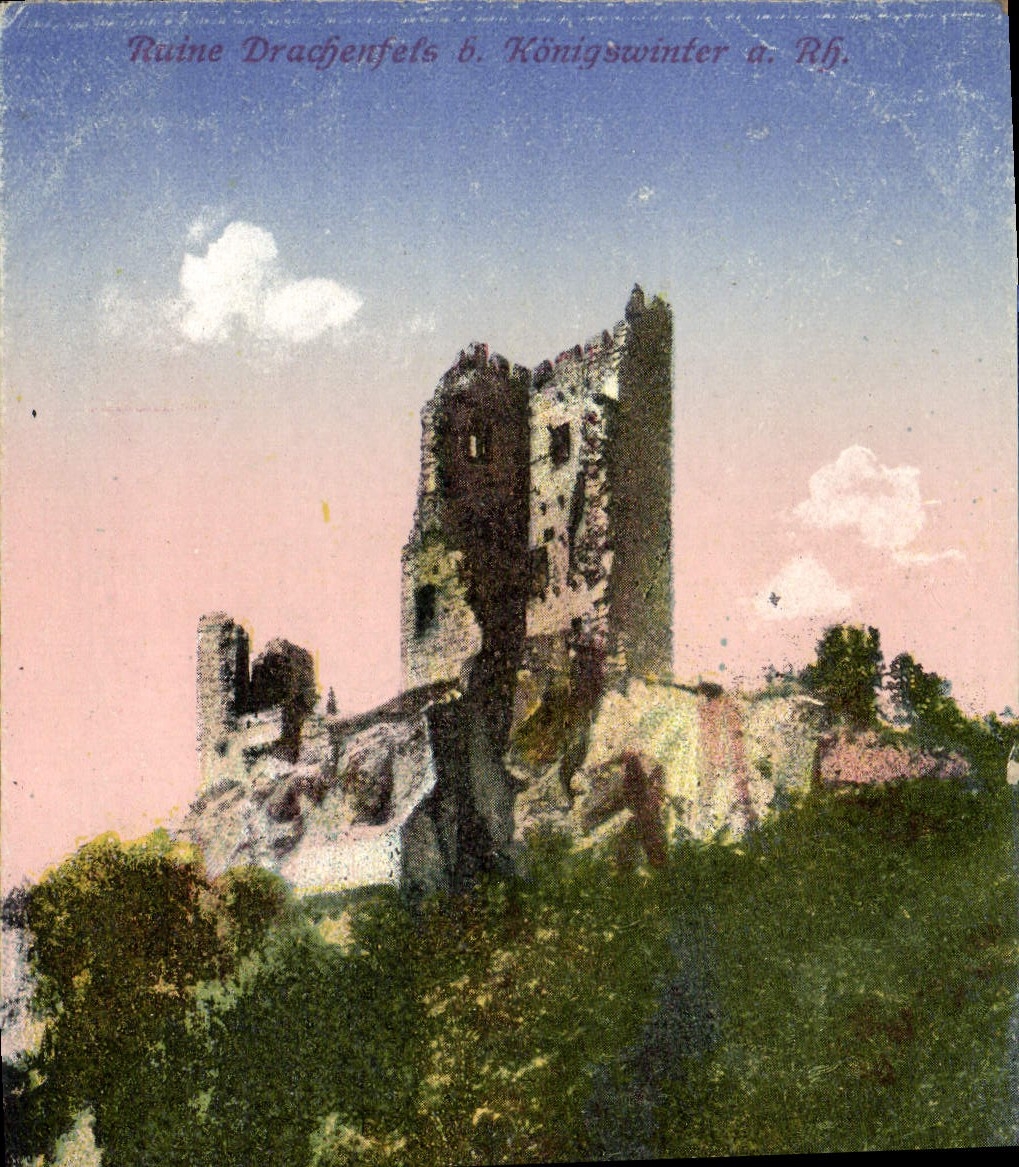 VINTAGE POSTCARD Ruin Drachenfels B Komgswinter