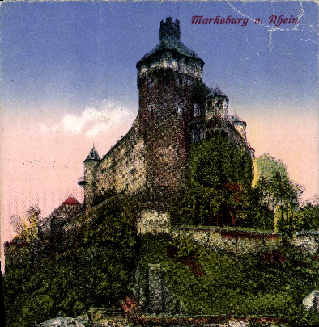VINTAGE POSTCARD Marksburg has Rhein