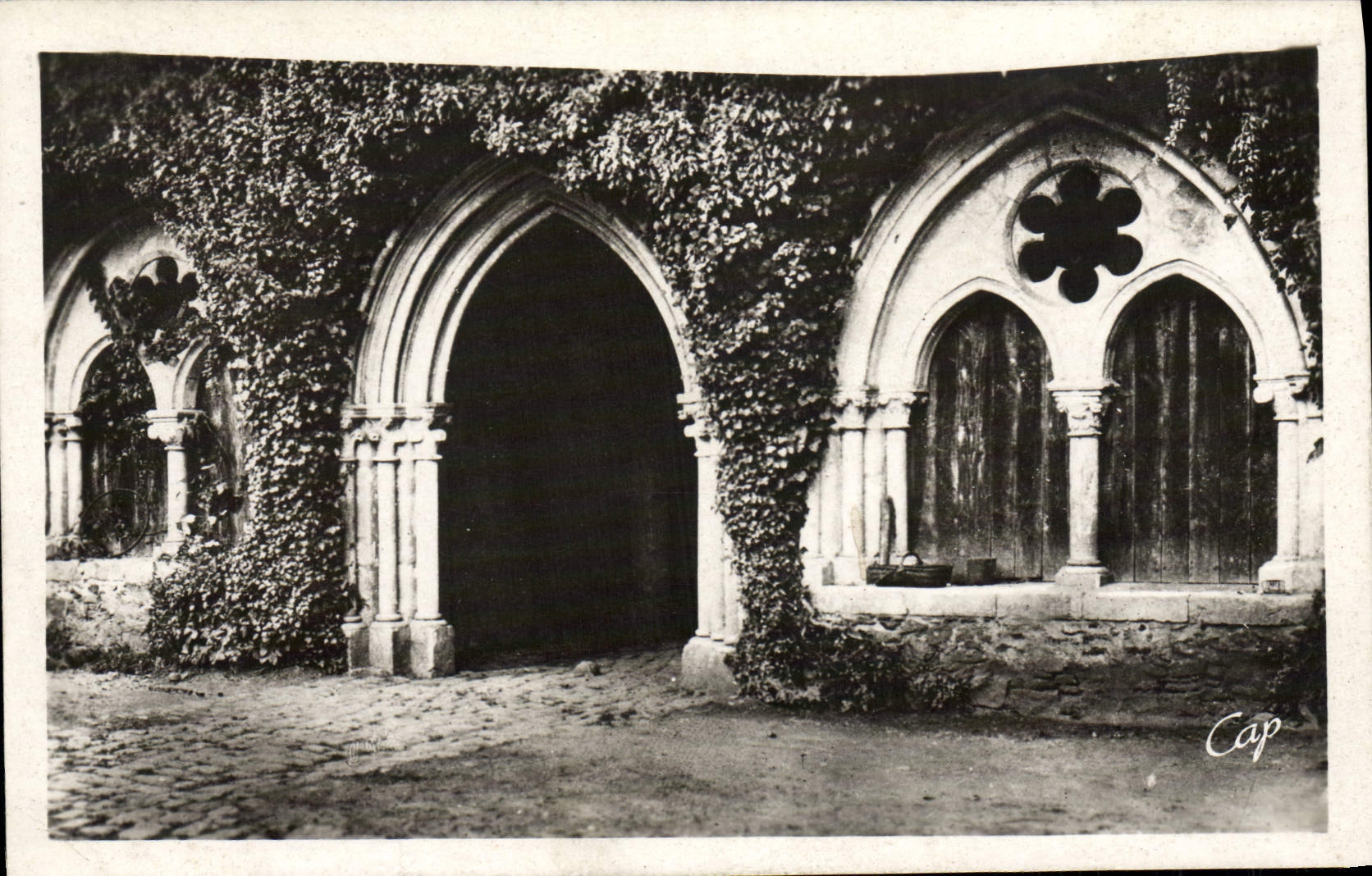 VINTAGE POSTCARD Mans Cloister of the Abbey of Epau