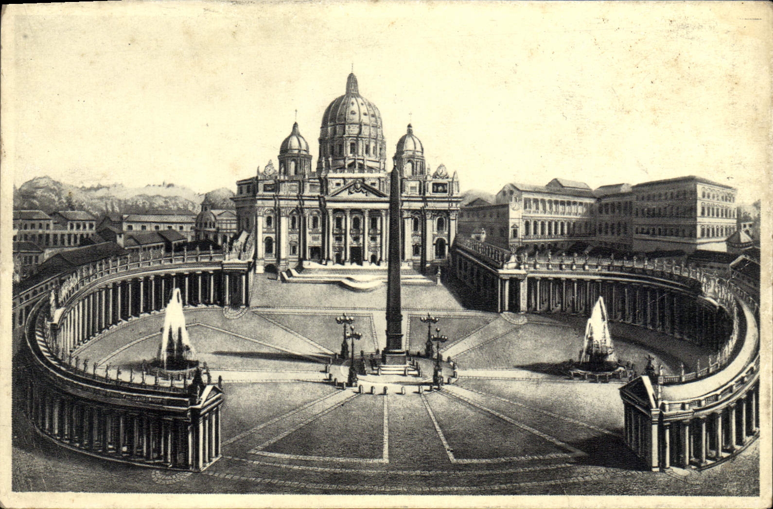 Basílica E de la plaza S Pedro de Roma de la POSTAL de la VENDIMIA él Vaticano