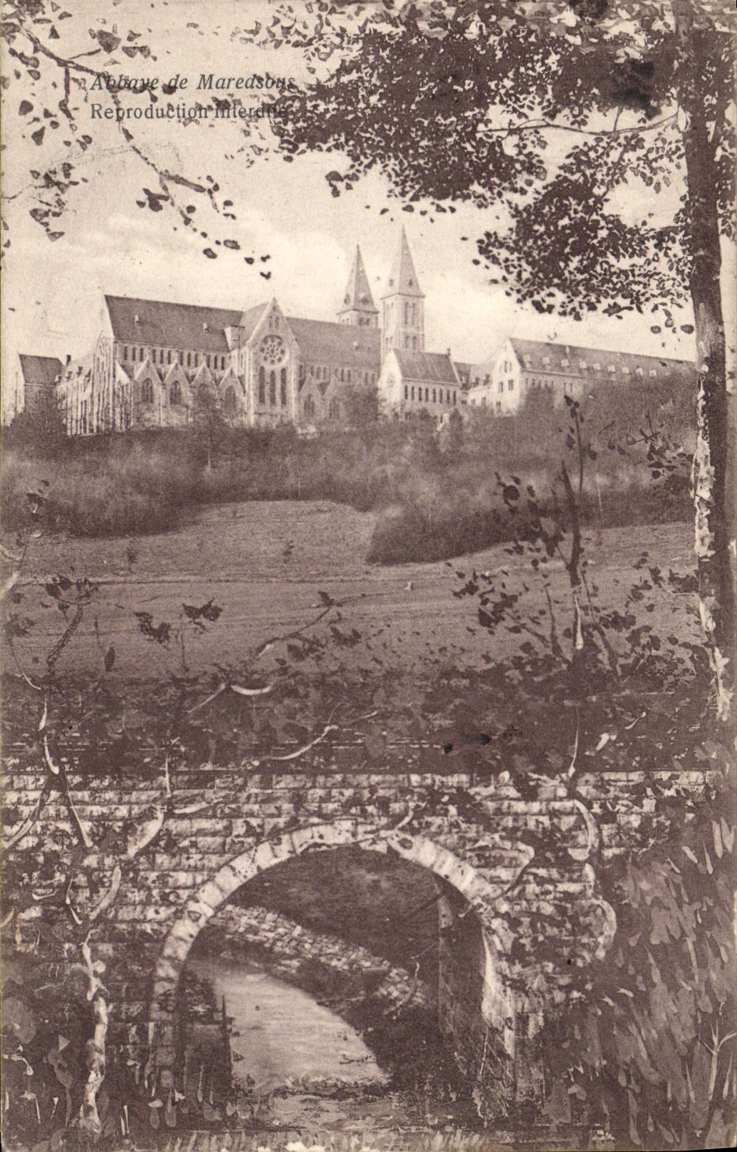 VINTAGE POSTCARD Abbey of Maredsous