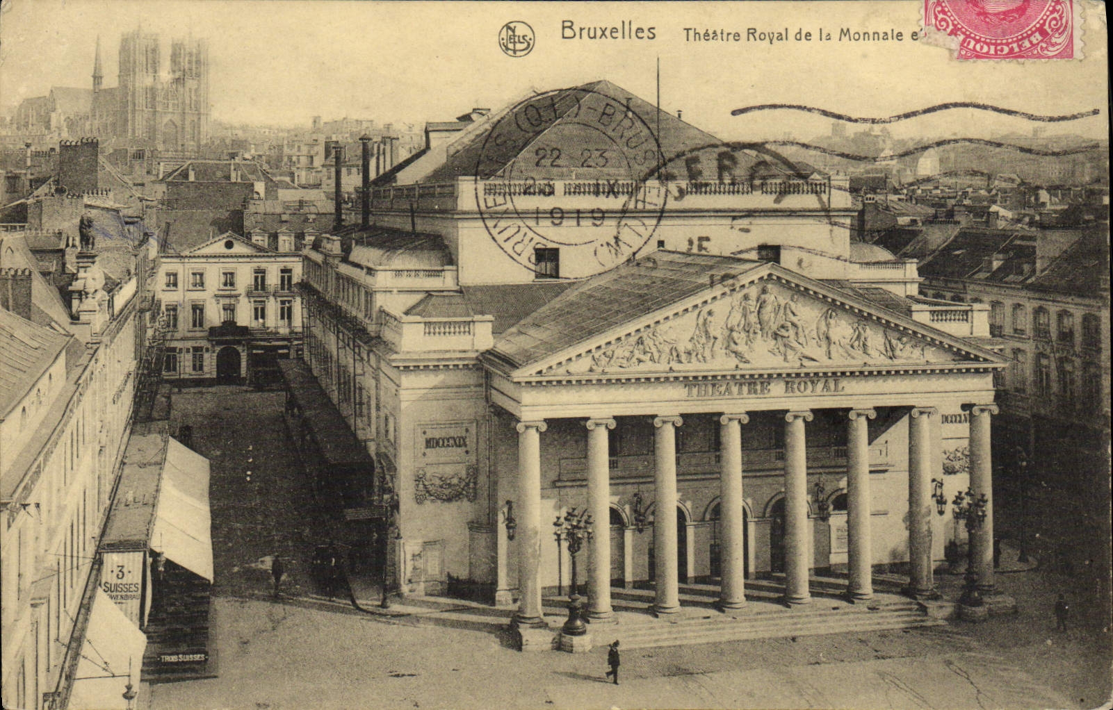Teatro real de Burxelles de la POSTAL de la VENDIMIA de Monnale