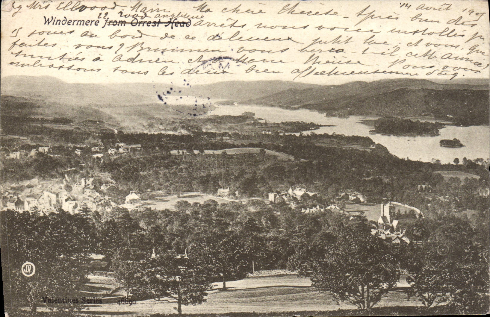 VINTAGE POSTCARD Windermere from Orrest Head