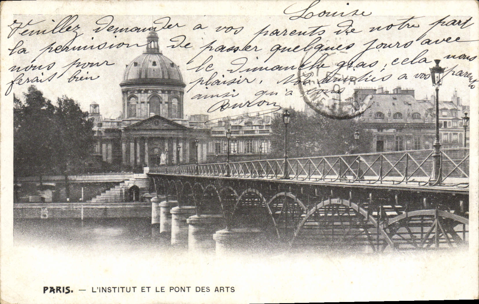 CPA Paris L'Institut Et Le Pont Des Arts