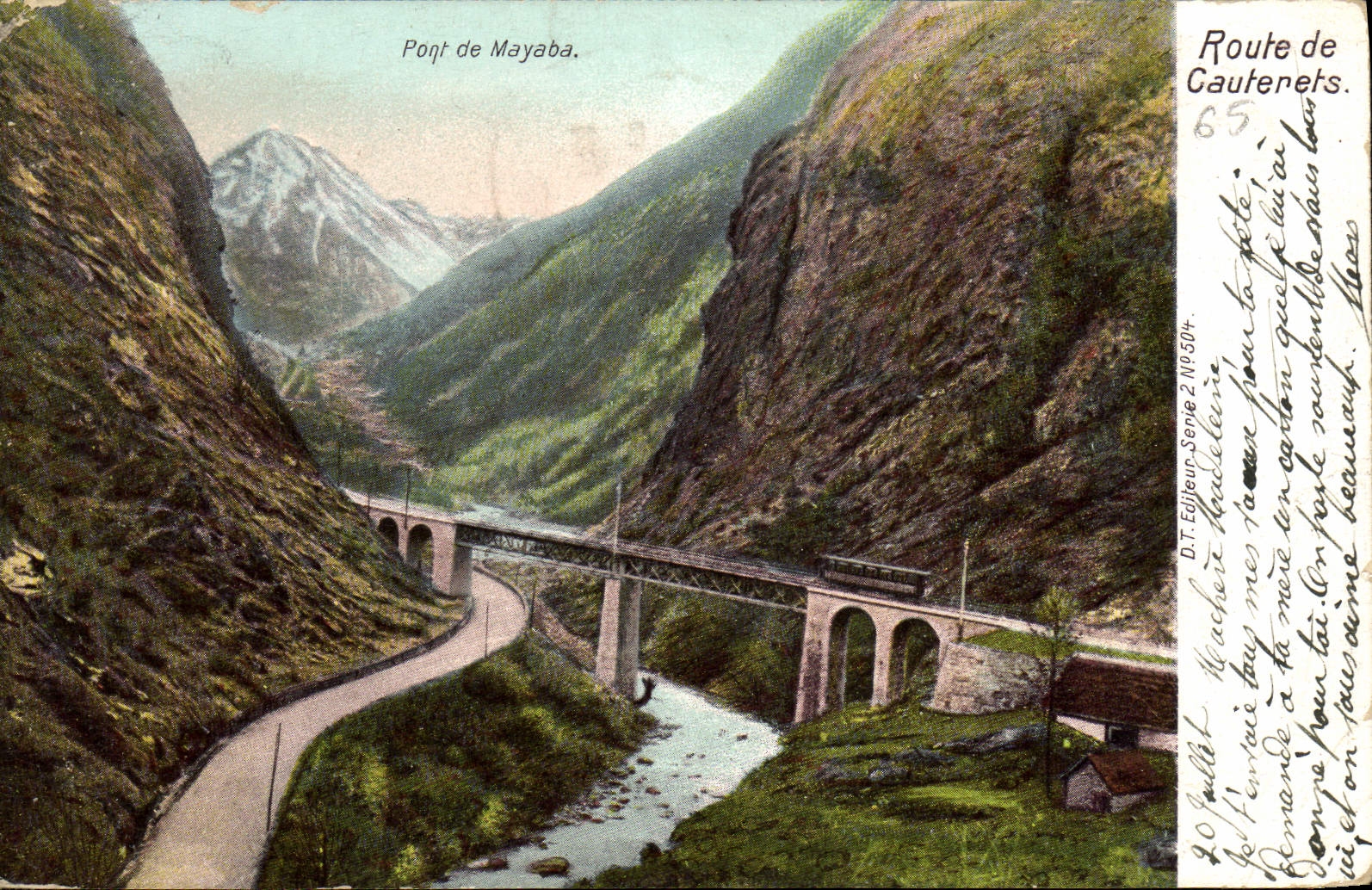CPA Pont de Mayaba Route de Cauterets