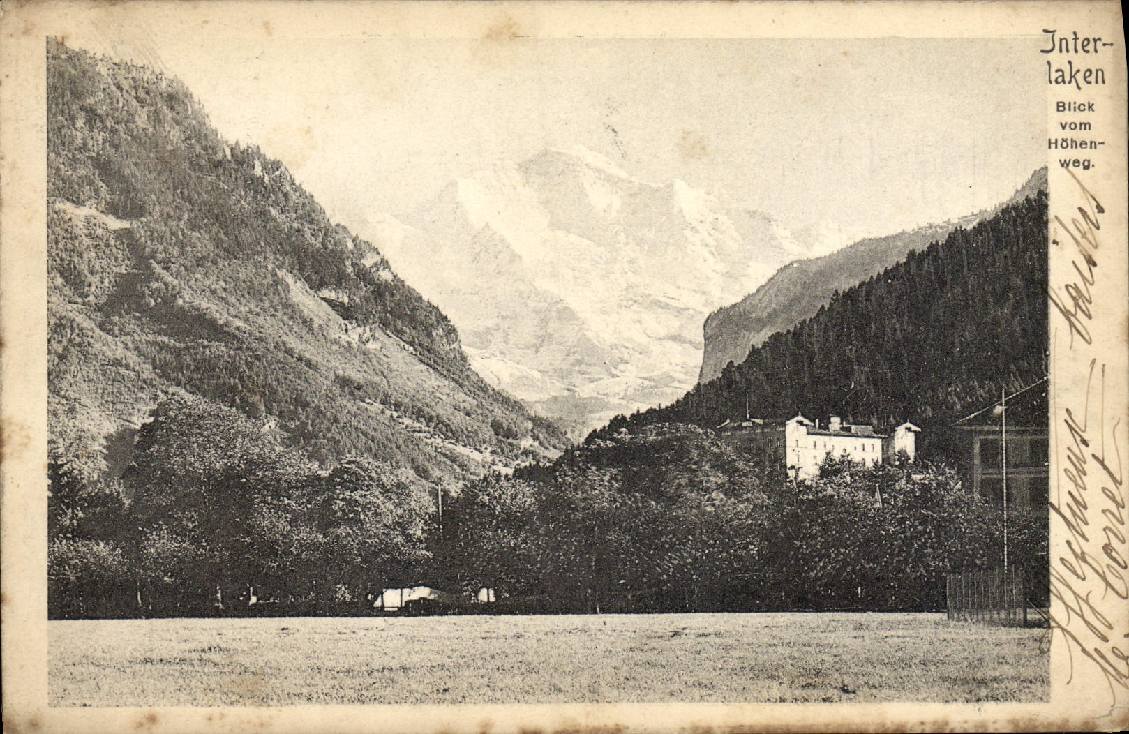 CPA Inter laken Blick vom Hohenweg