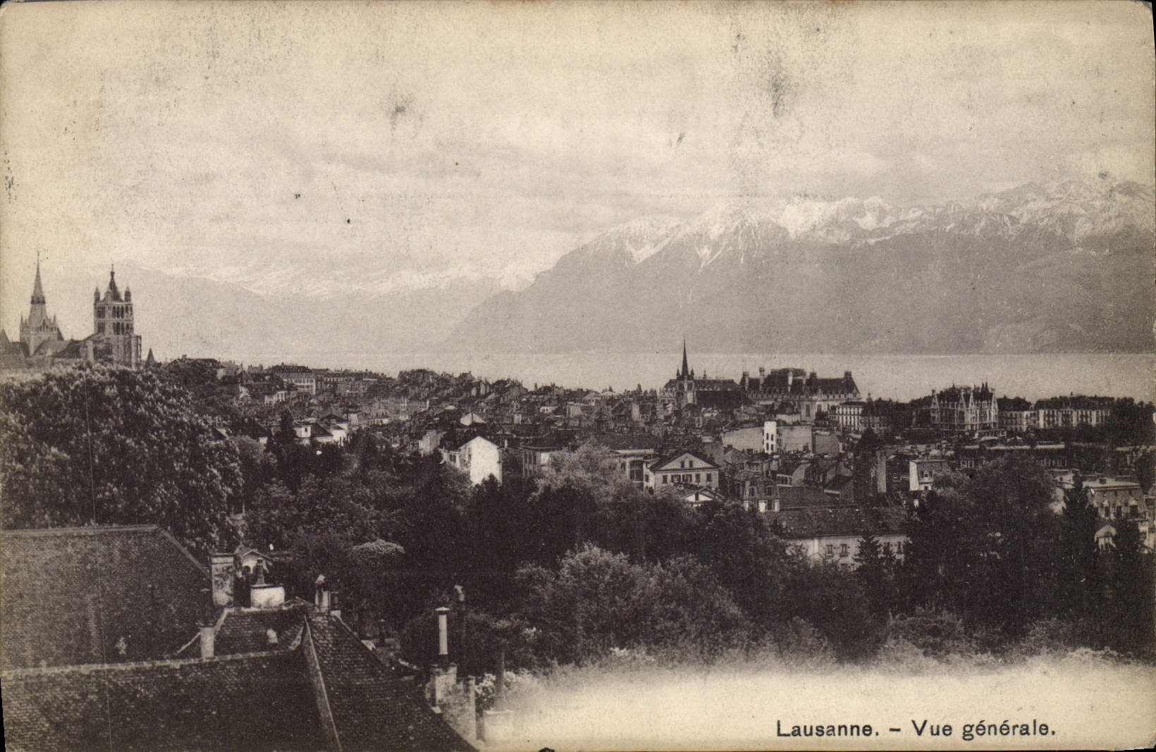 VINTAGE POSTCARD Lausanne View