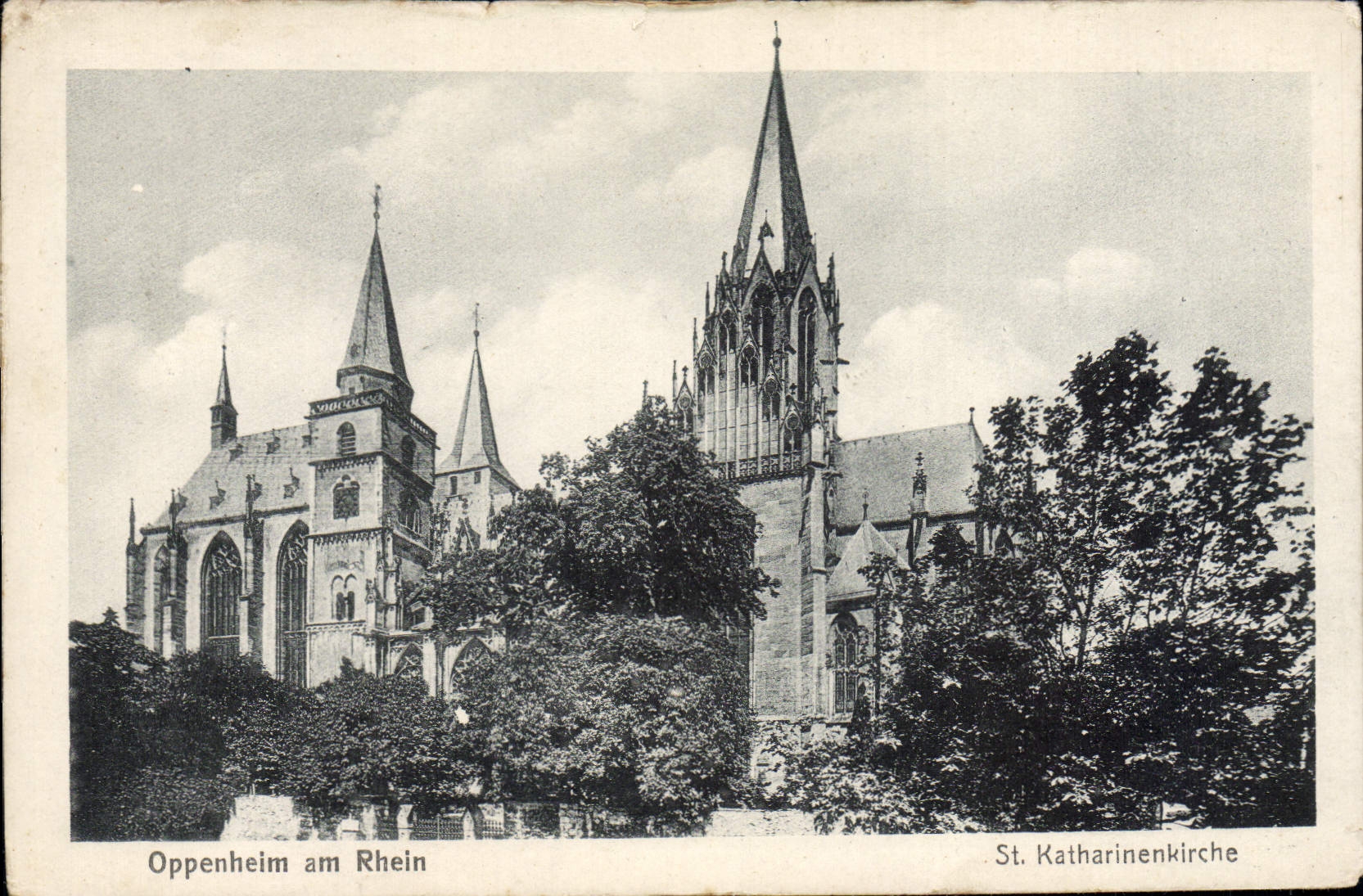 VINTAGE POSTCARD Oppenheim amndt Rhein St Katharinenkirche