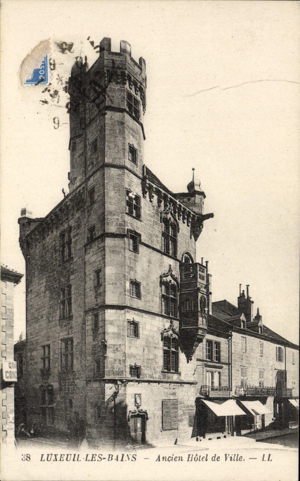 VINTAGE POSTCARD Luxeuil Les Bains Old Town hall