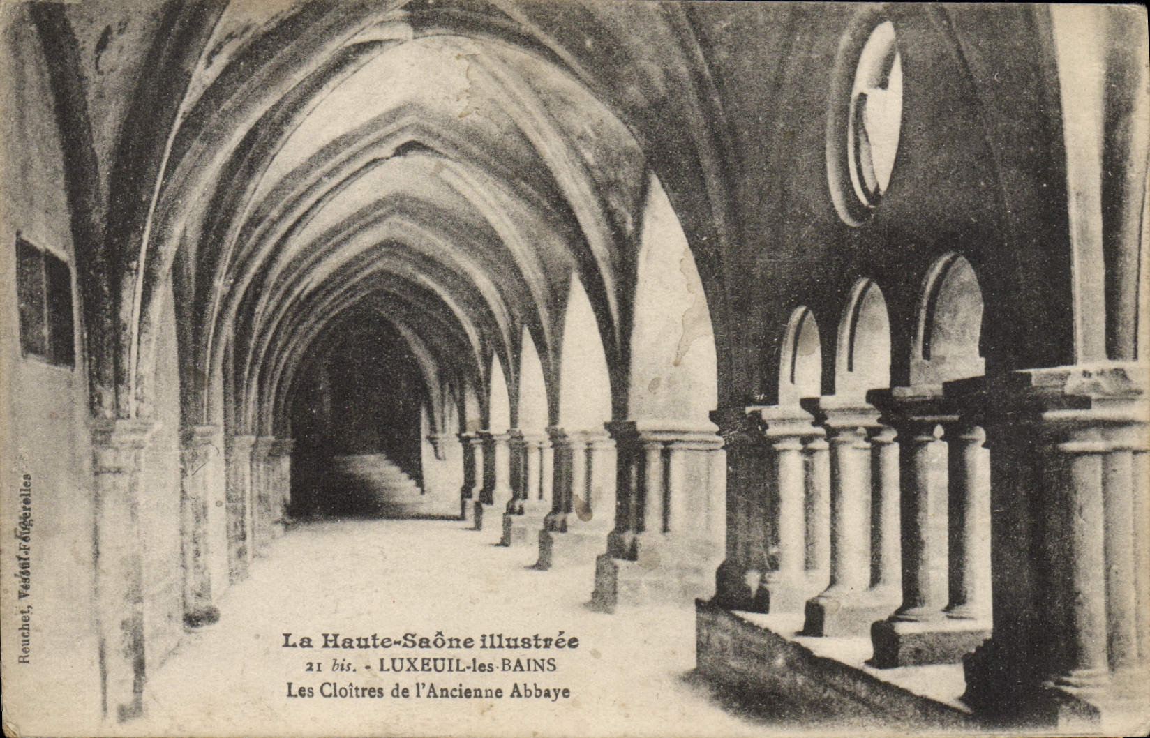 VINTAGE POSTCARD Luxeuil Les Bains Cloisters of the old abbey