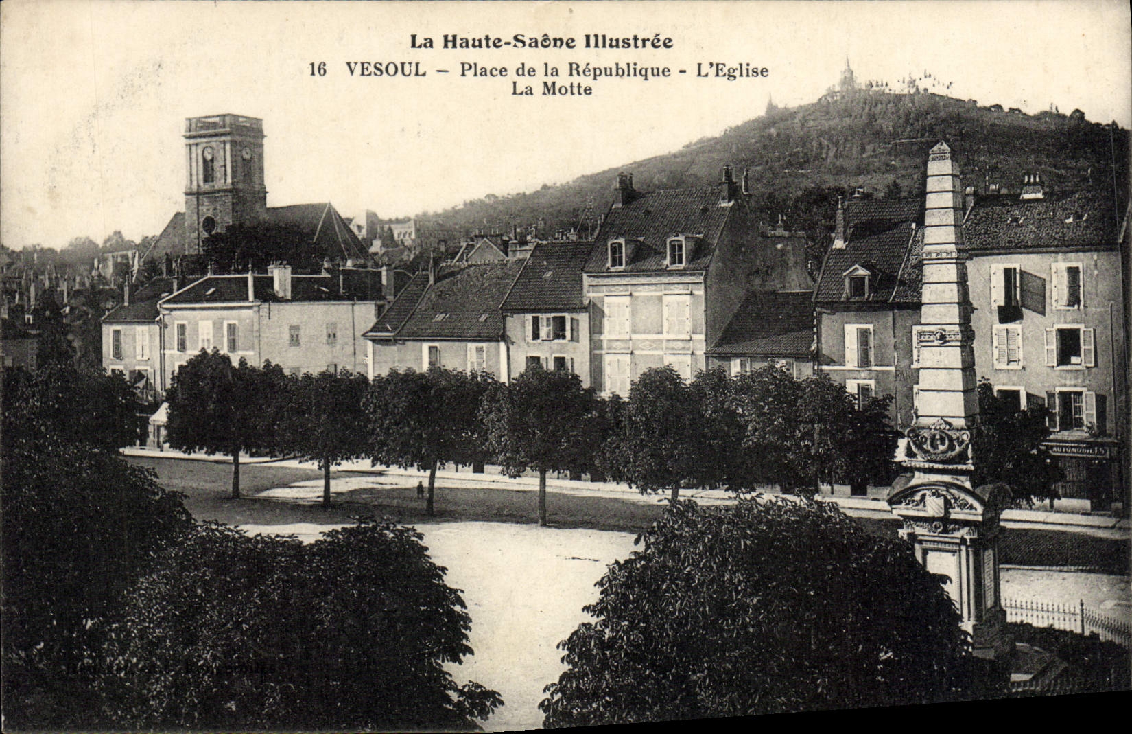 VINTAGE POSTCARD Vesoul Places Republic the Church La Motte