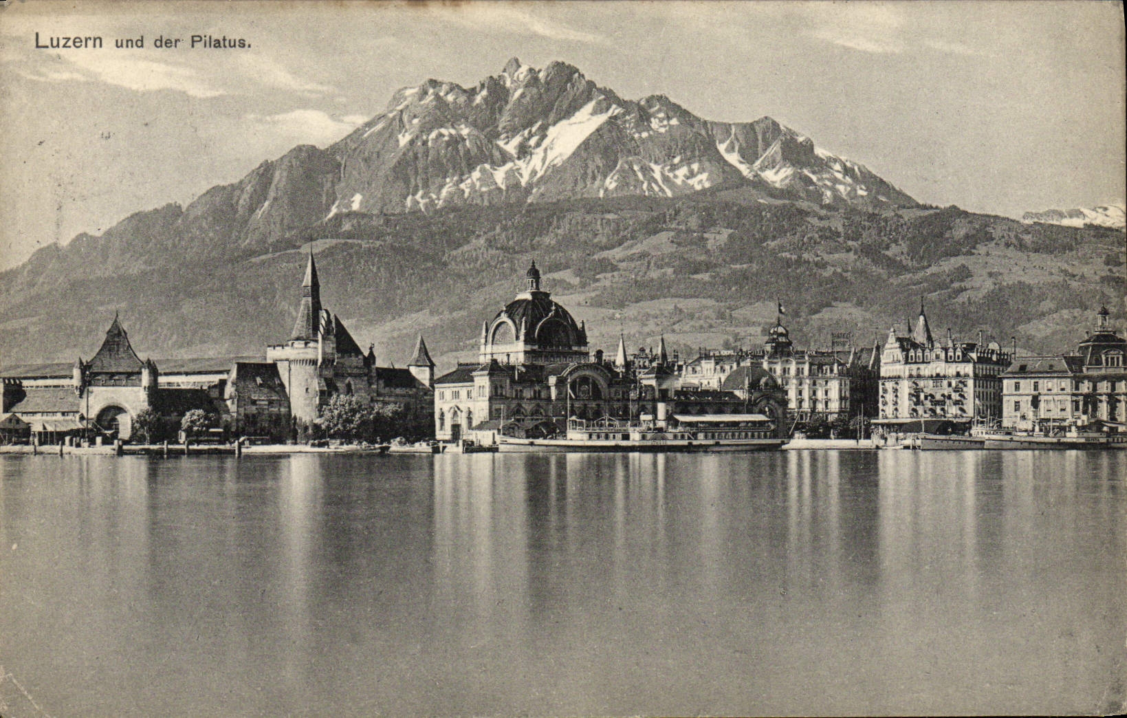 VINTAGE POSTCARD Luzern Und Der Pilatus Boat