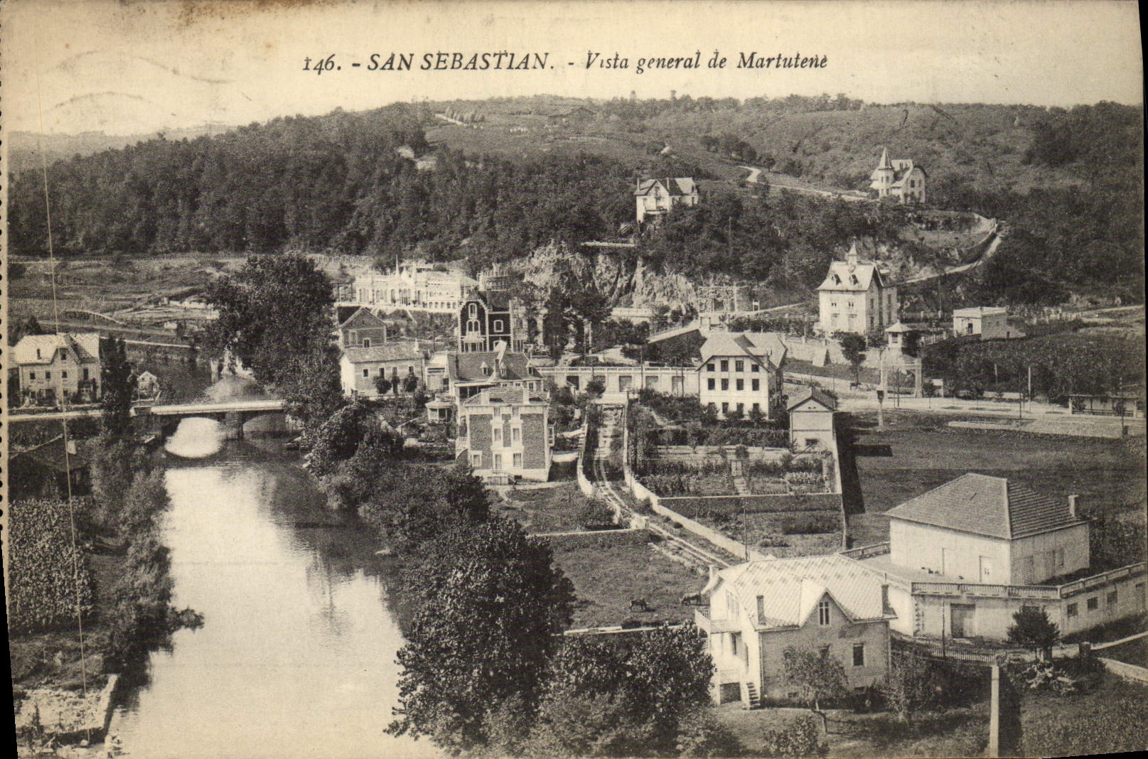 VINTAGE POSTCARD San Sebastian Vista General of Martutene