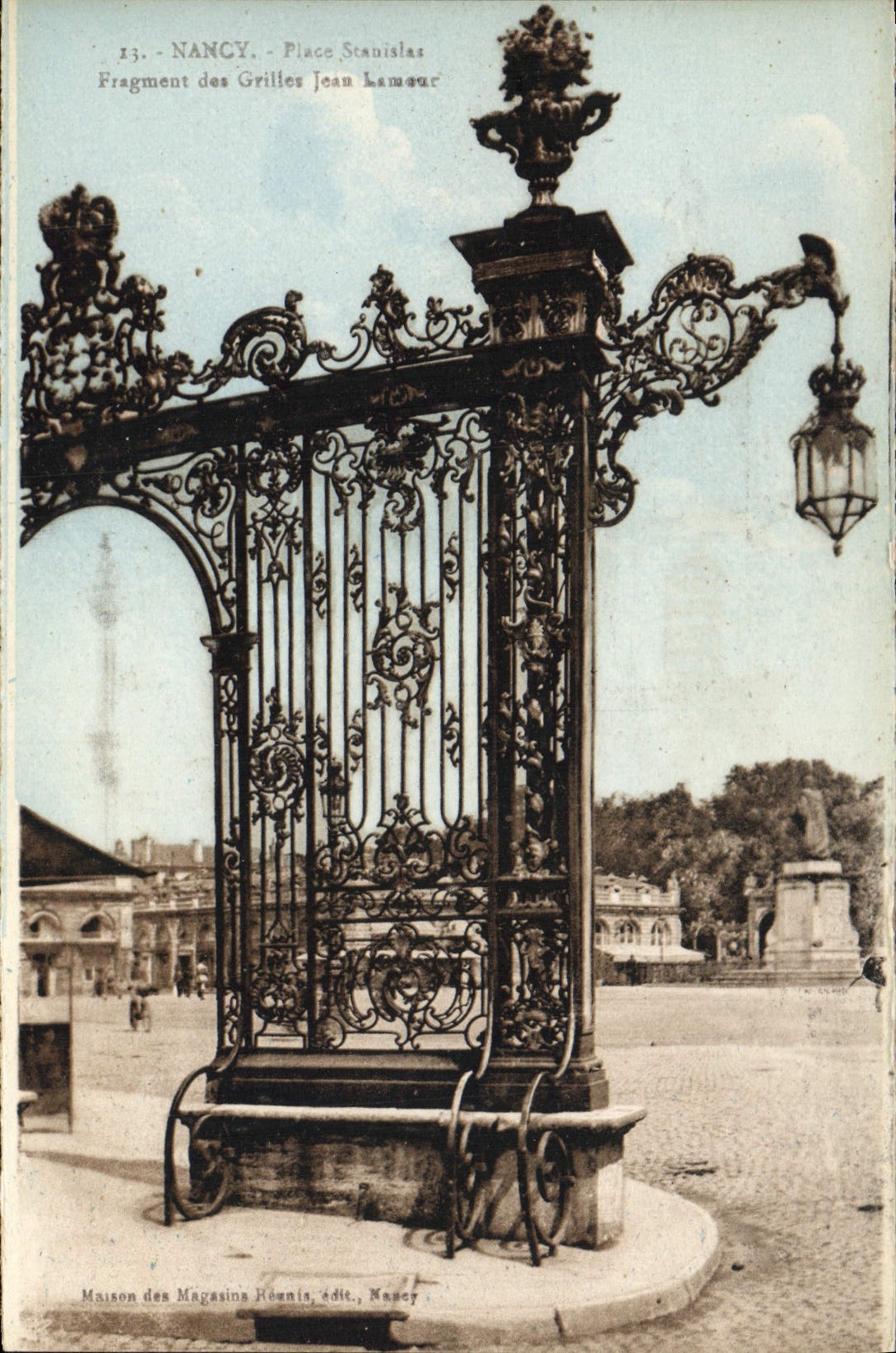 CPA Nancy Palais Stanislas Fragment des grilles Jean Lamour
