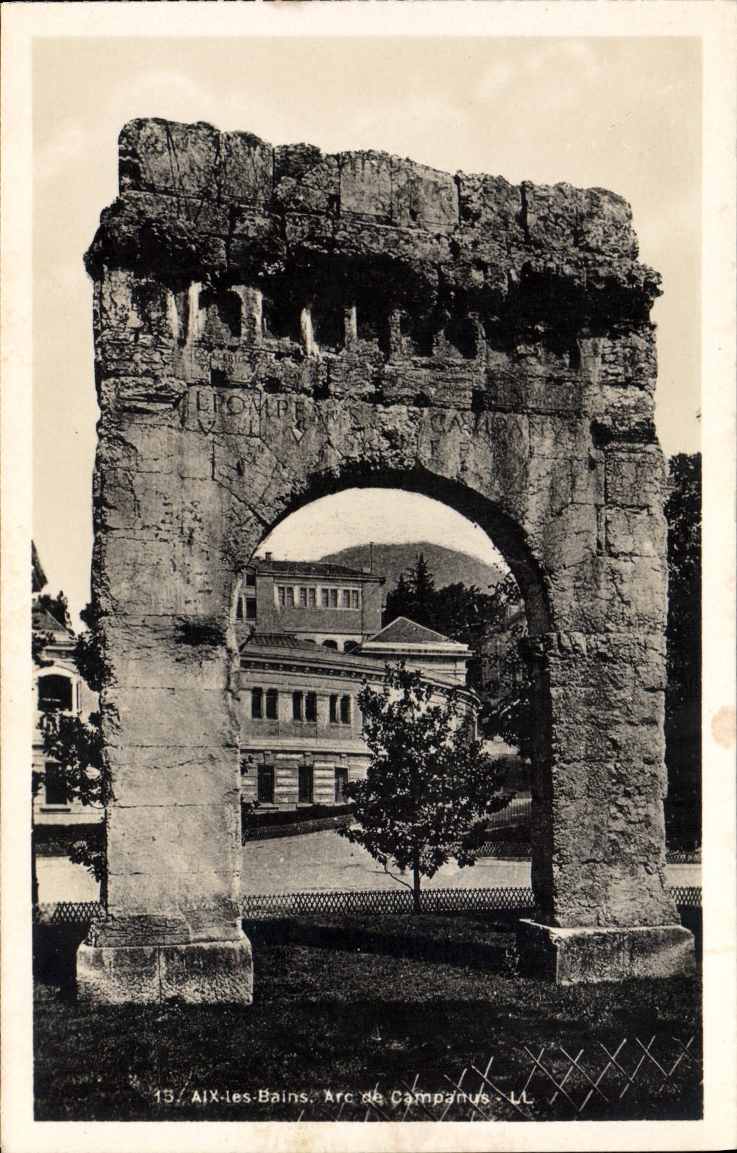 VINTAGE POSTCARD Aix Les Bains Arc of Campanus