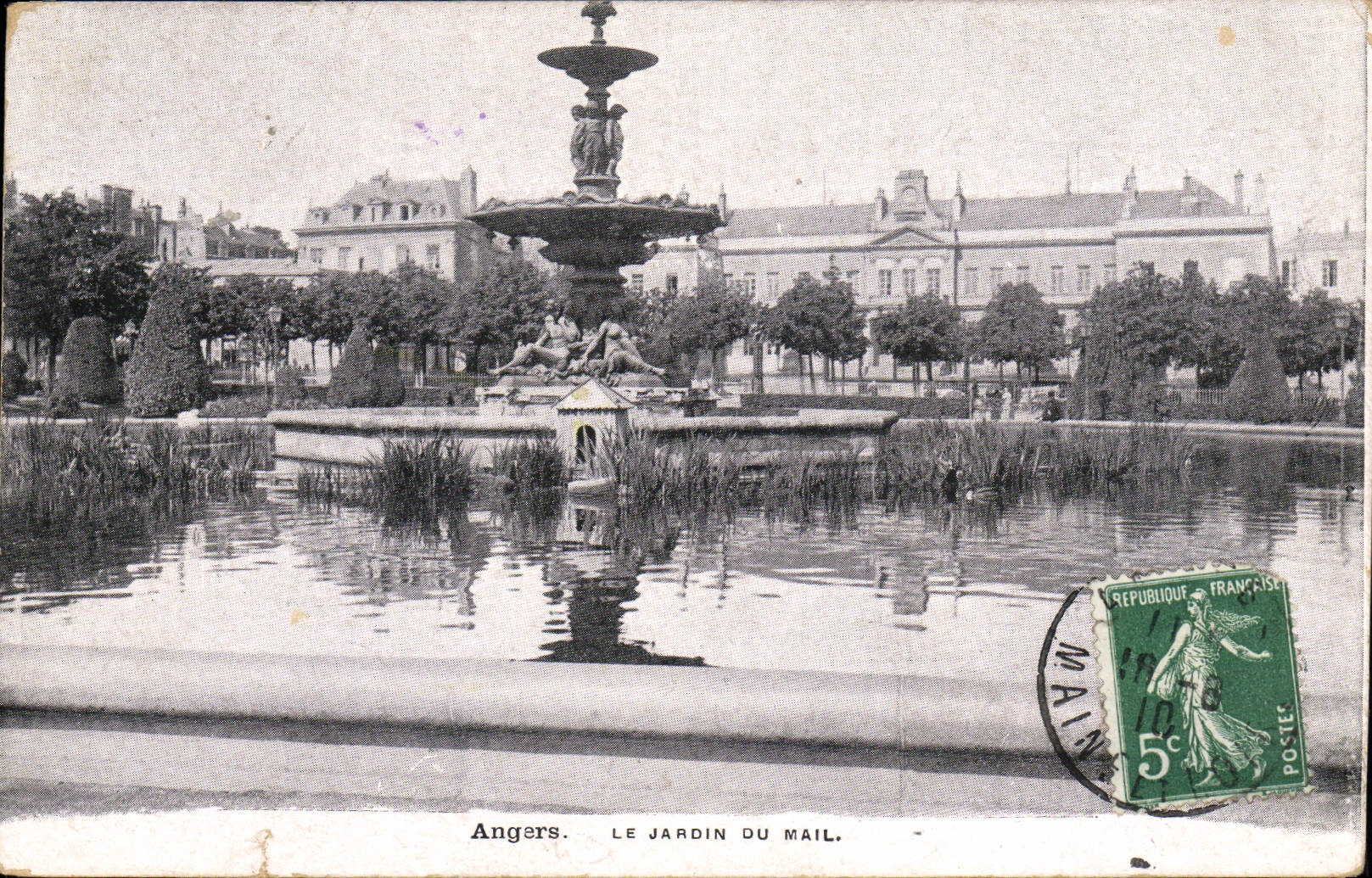 VINTAGE POSTCARD Angers the Garden Of the Email