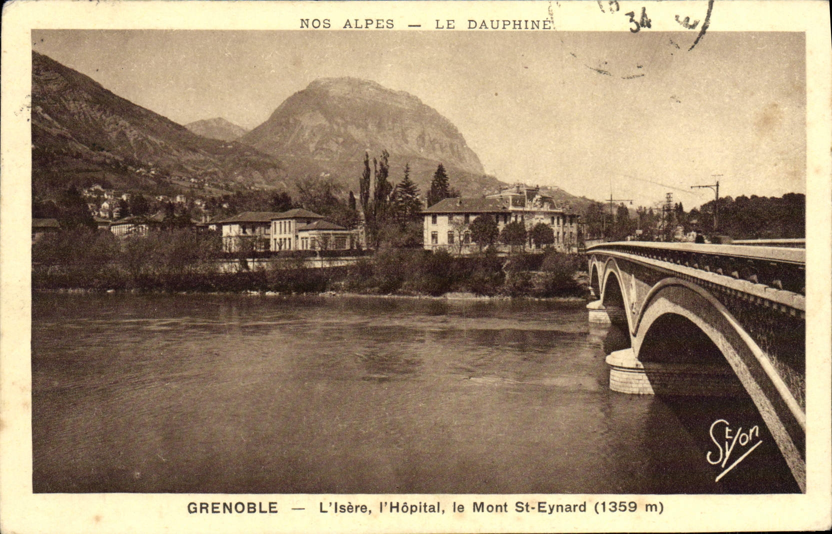POSTAL Grenoble Isere de la VENDIMIA el hospital el St Eynard del montaje