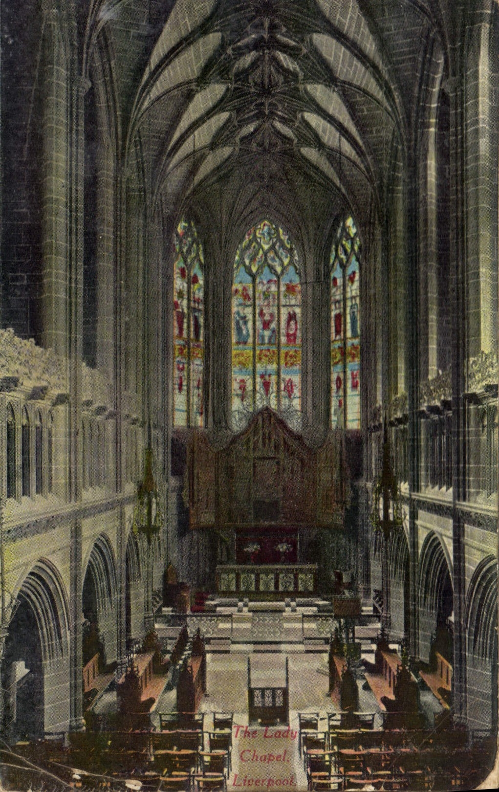 VINTAGE POSTCARD The lady chapel Liverpool