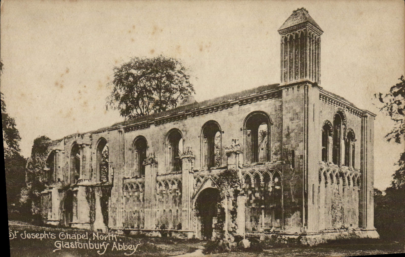 VINTAGE POSTCARD Glastonbury abbey St Joseph' S chapel North