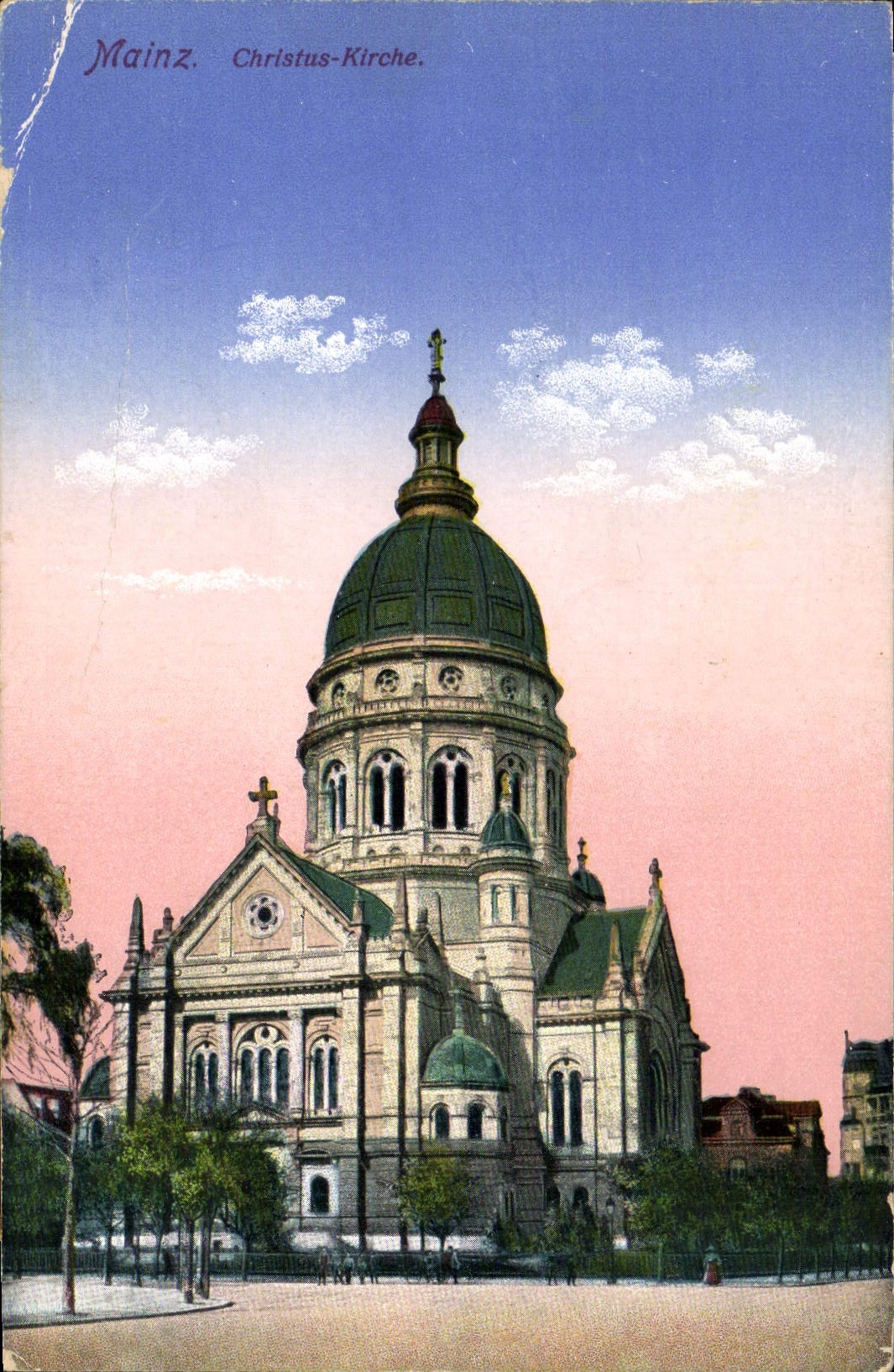VINTAGE POSTCARD Mainz Christus Kirche