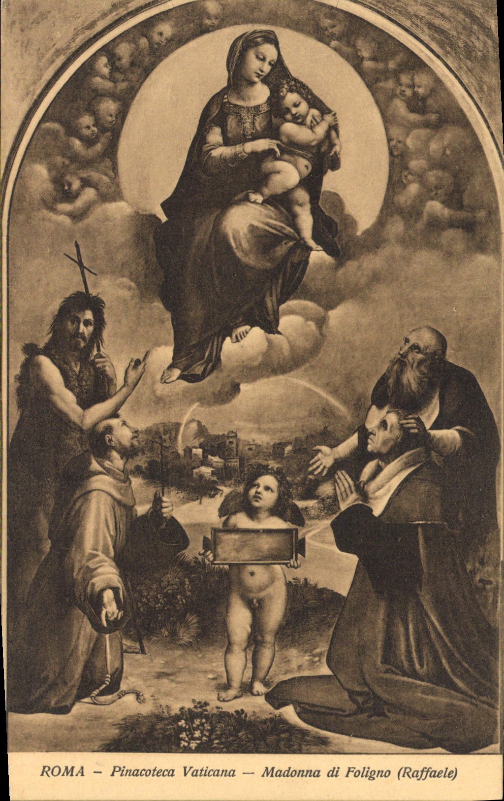 POSTAL Roma Madonna di Filigno Rafael de la VENDIMIA