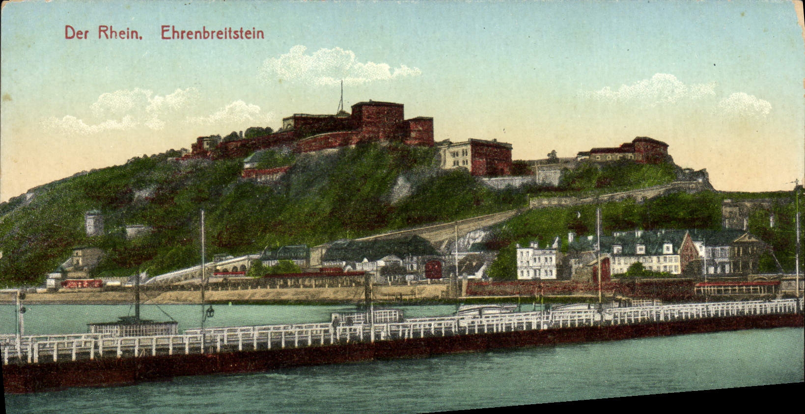 VINTAGE POSTCARD Der Rhein Ehrenbreitstein