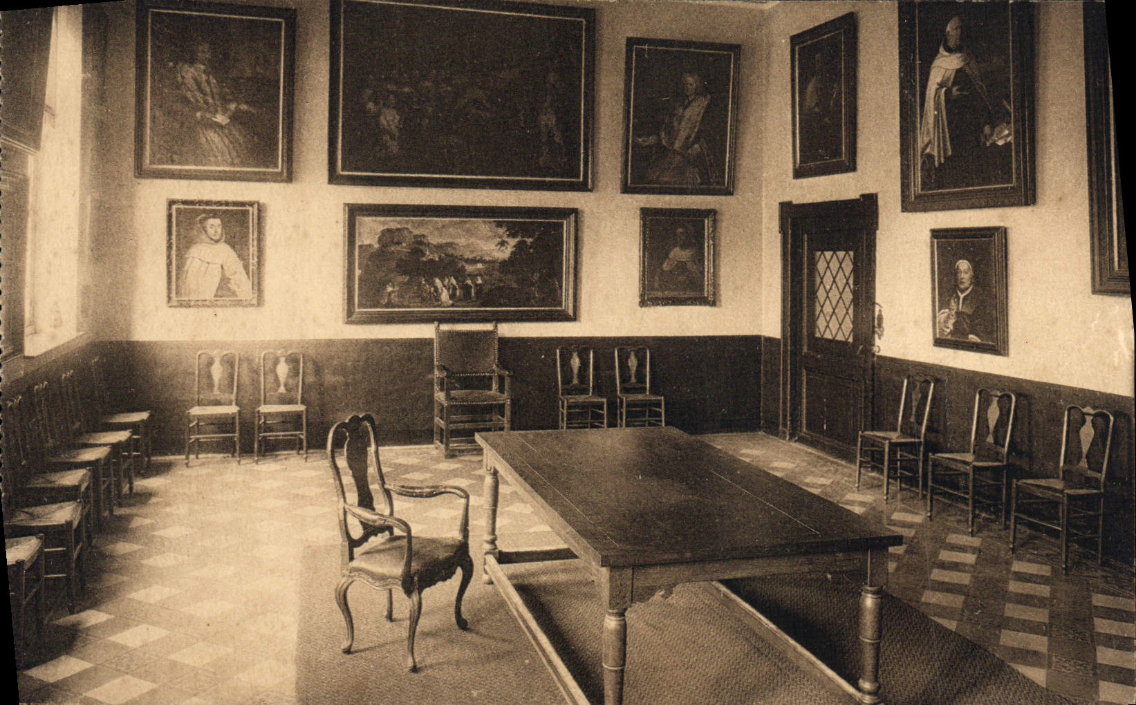 VINTAGE POSTCARD Ghent Brood Carmelite friars dechaussees Salle of reception