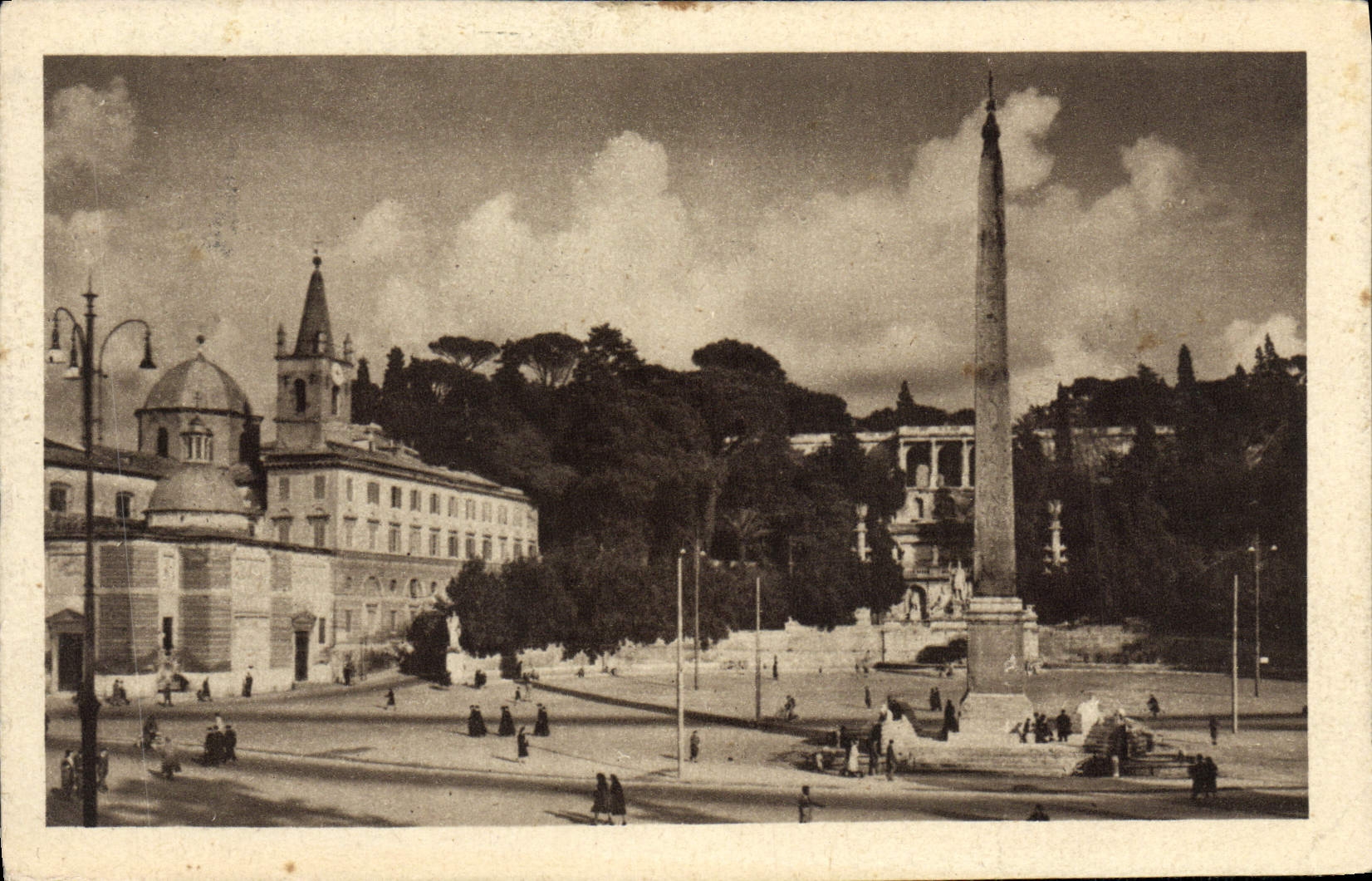 Pincio de Roma Plazza del Popolo Vista dal de la POSTAL de la VENDIMIA