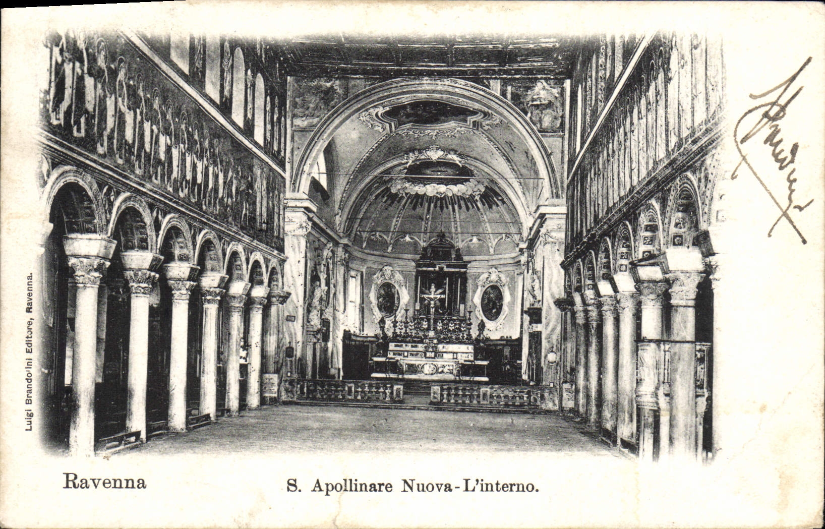 VINTAGE POSTCARD Ravenna S Apollinare Nuova the interno