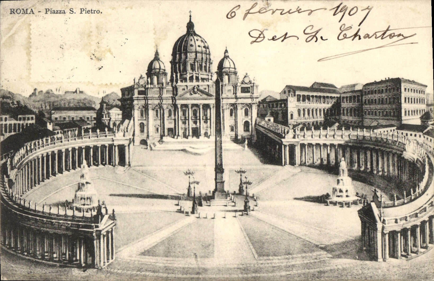 Plaza S Pedro de Roma de la POSTAL de la VENDIMIA